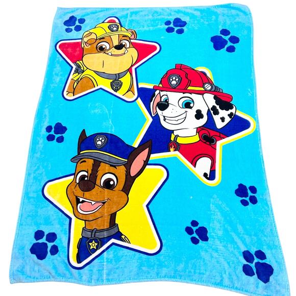PAW PATROL Soft Plush Blue Throw Blanket 75x58" Silky Comfy - Picture 1 of 9